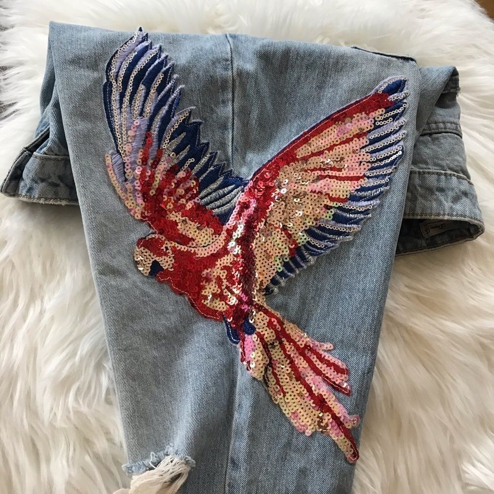 Denim Co Primark  distressed jeans with sequins - Picture 10 of 15